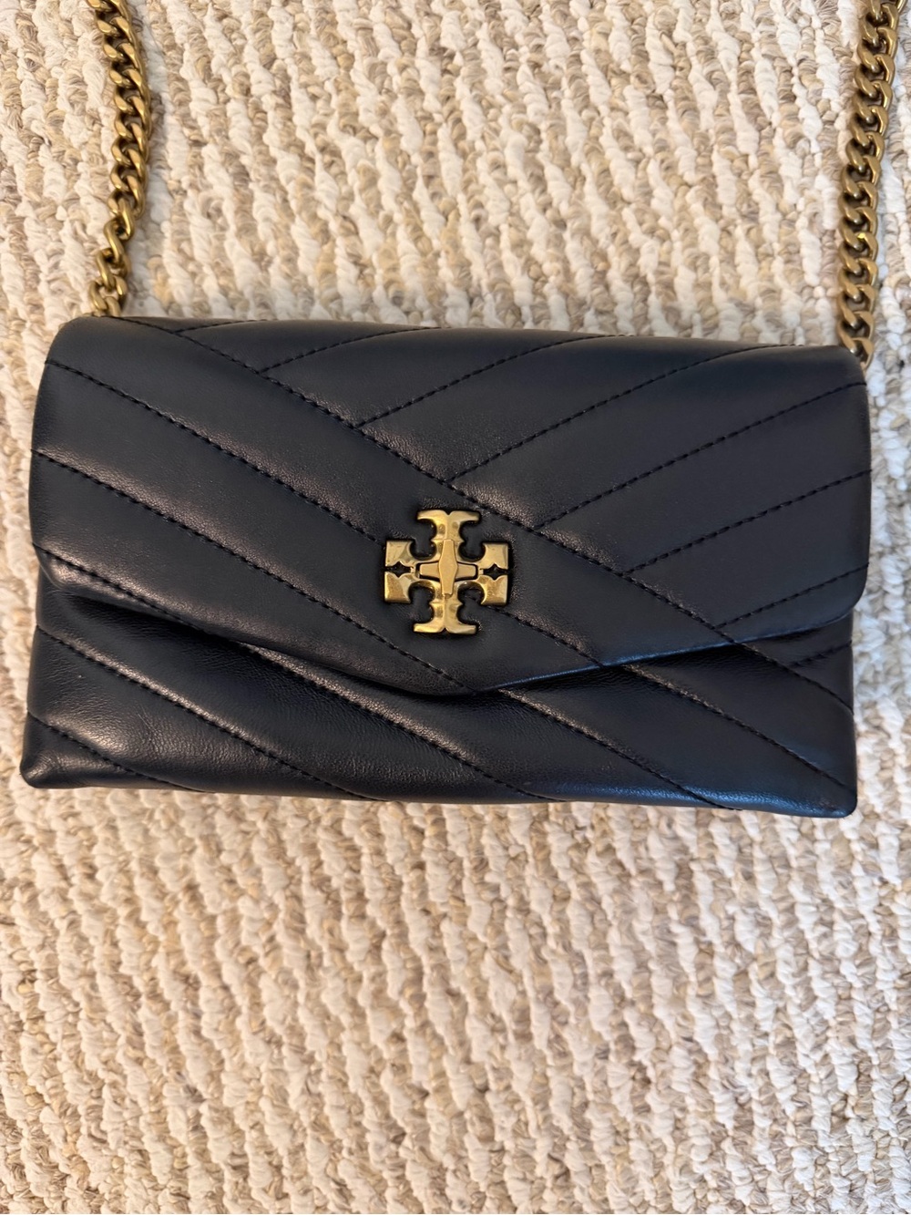 Tory Burch Quilted Black Kira Chevron leather bag